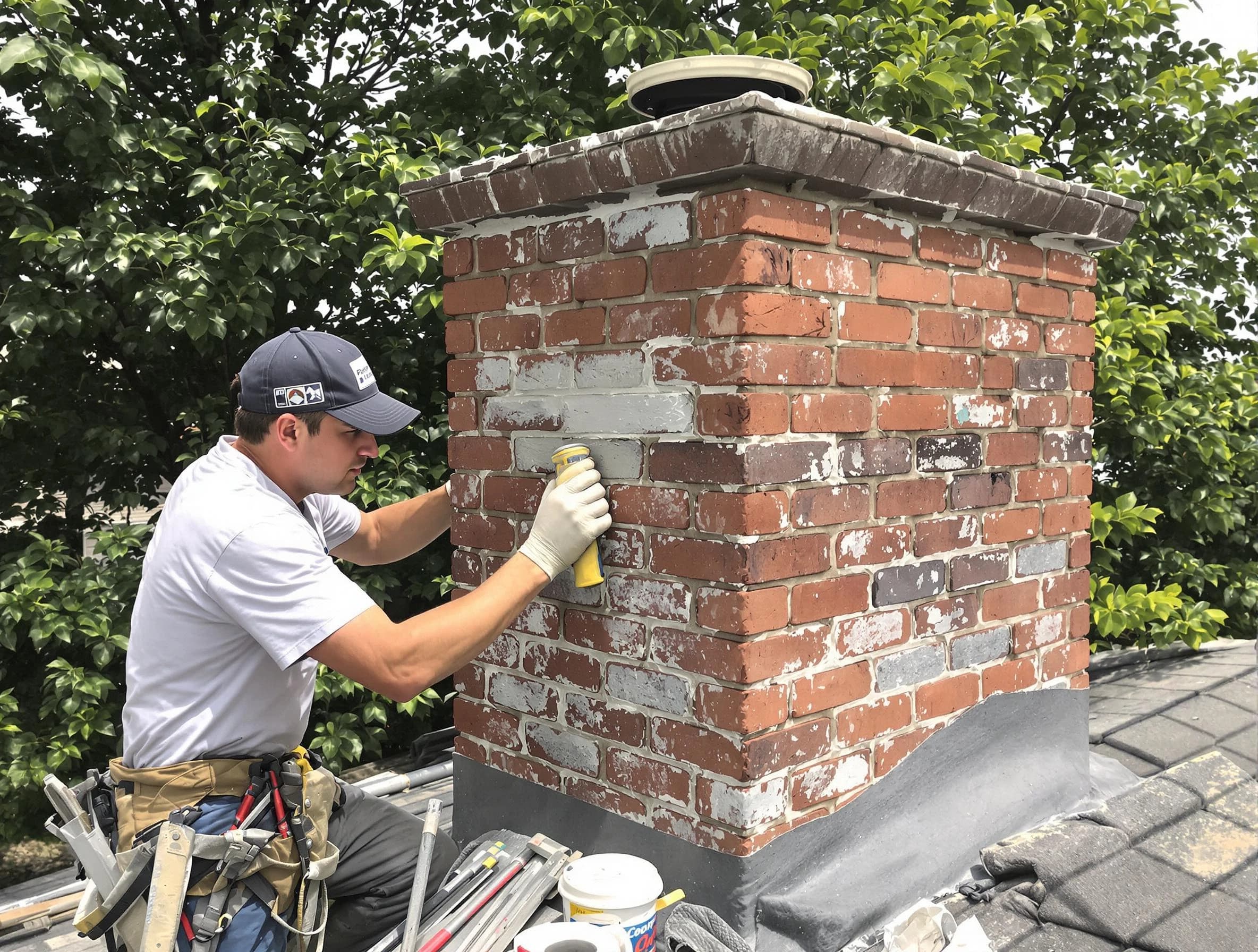 Tempe Chimney Sweep restoring an aging chimney in Tempe, AZ