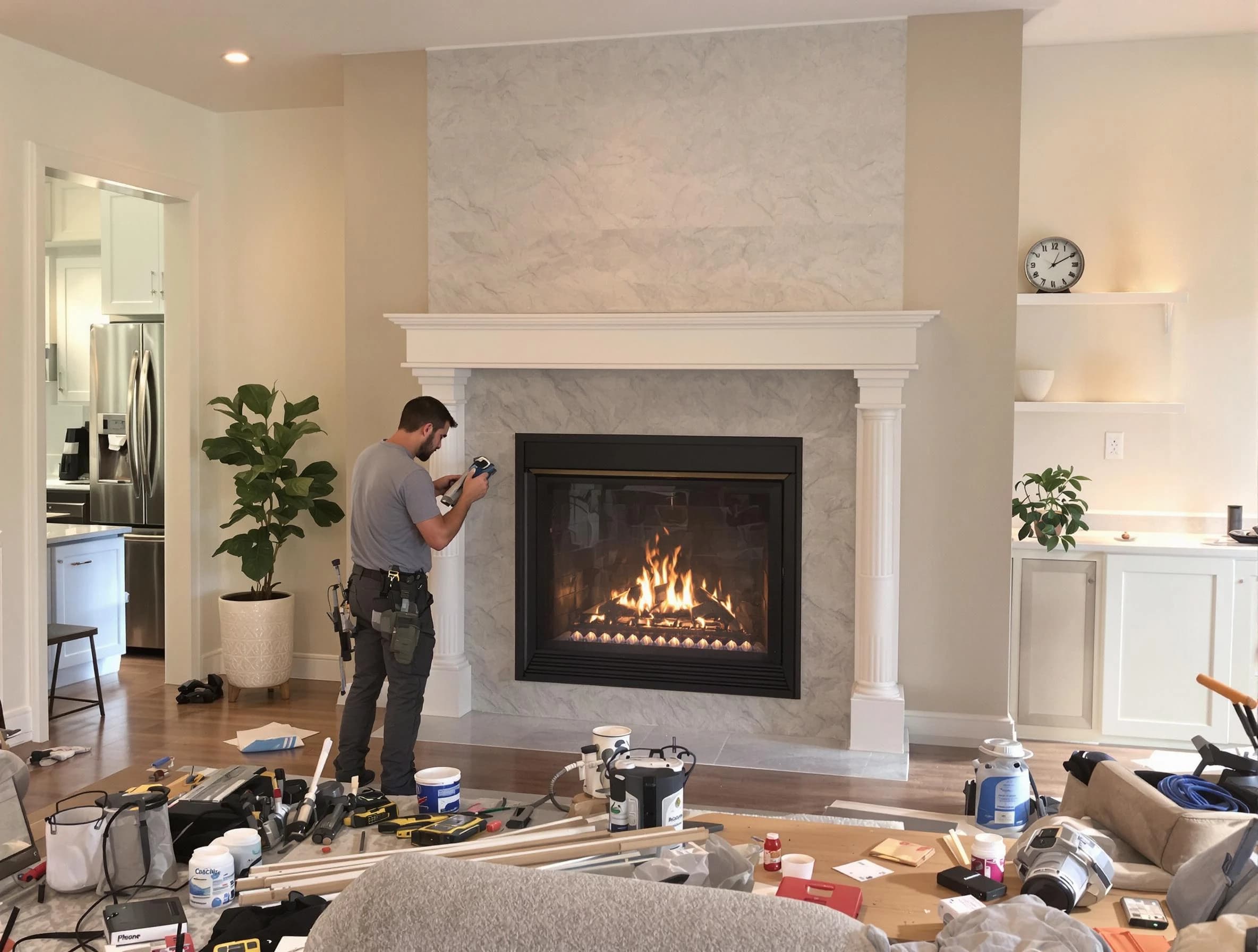 Newly installed fireplace by Tempe Chimney Sweep in Tempe, AZ