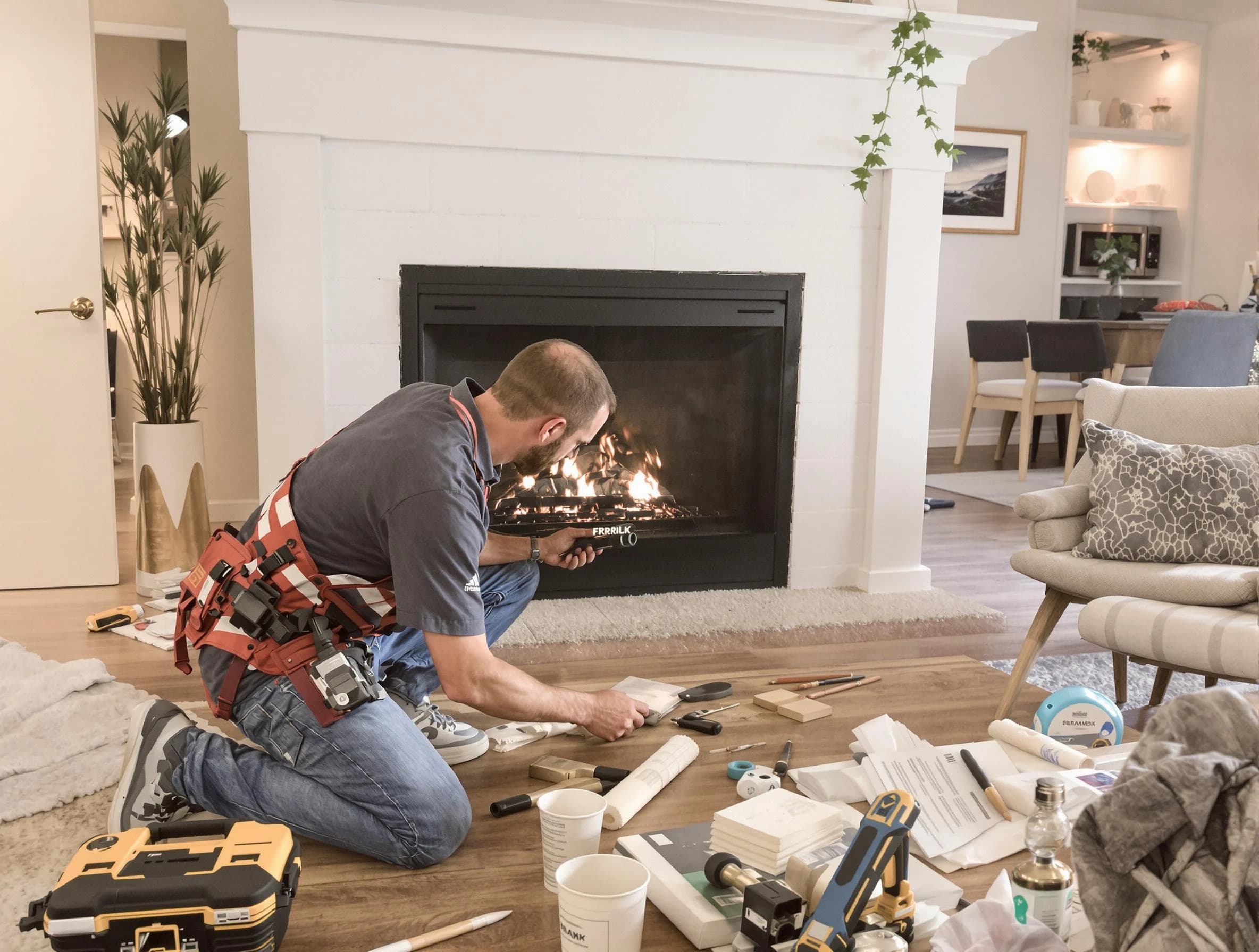 Tempe Chimney Sweep performing fireplace repair in Tempe, AZ