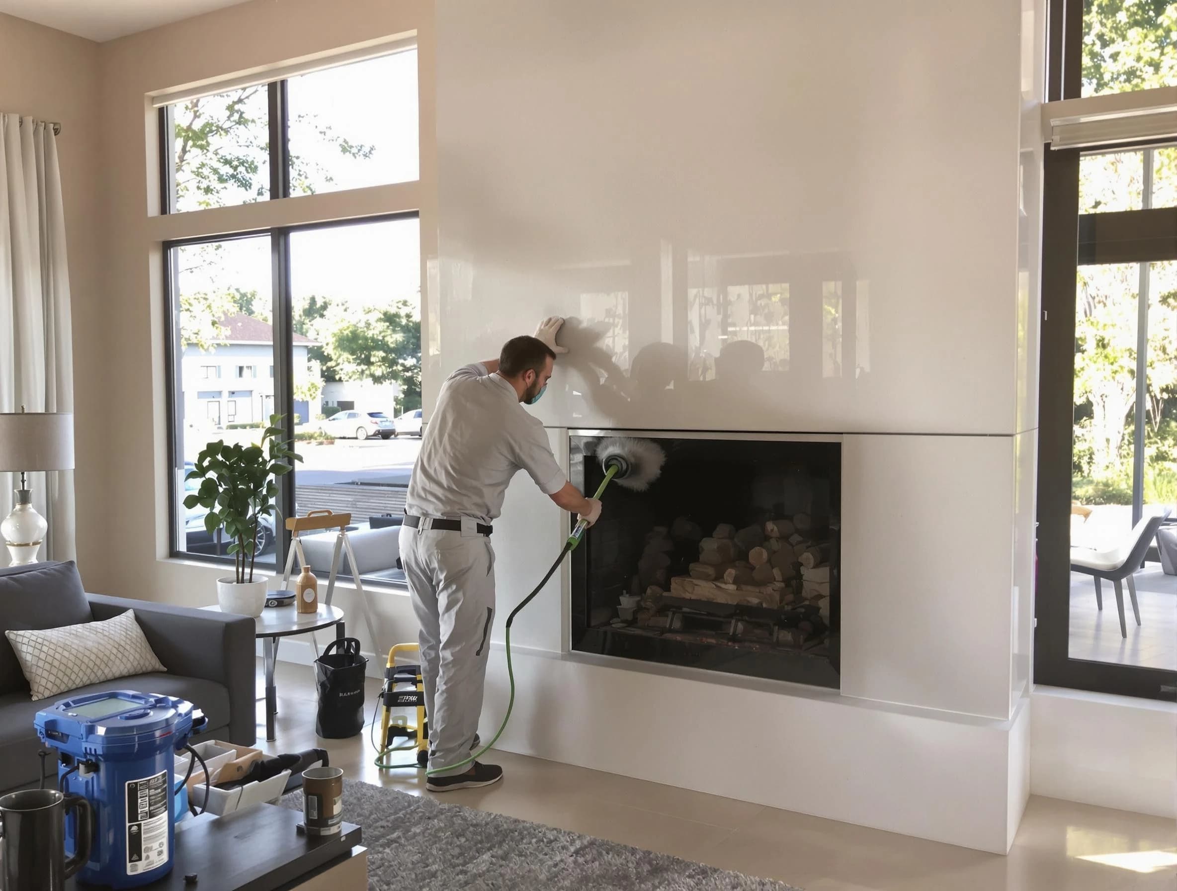 Tempe Chimney Sweep performing thorough soot removal in Tempe, AZ