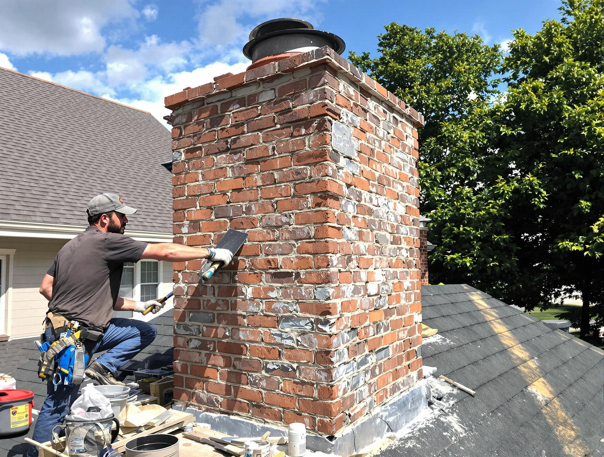 Completed chimney rebuild by Tempe Chimney Sweep in Tempe, AZ