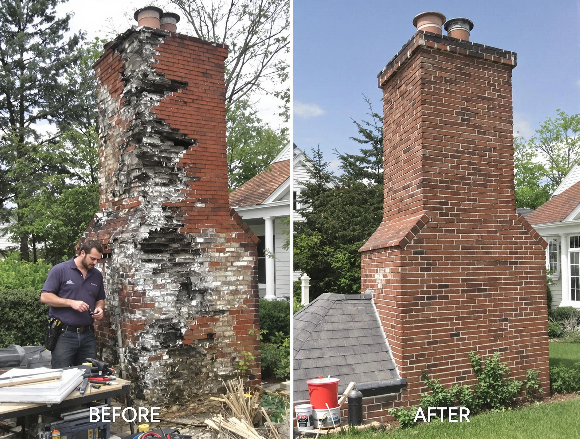 Tempe Chimney Sweep performing a full chimney restoration in Tempe, AZ