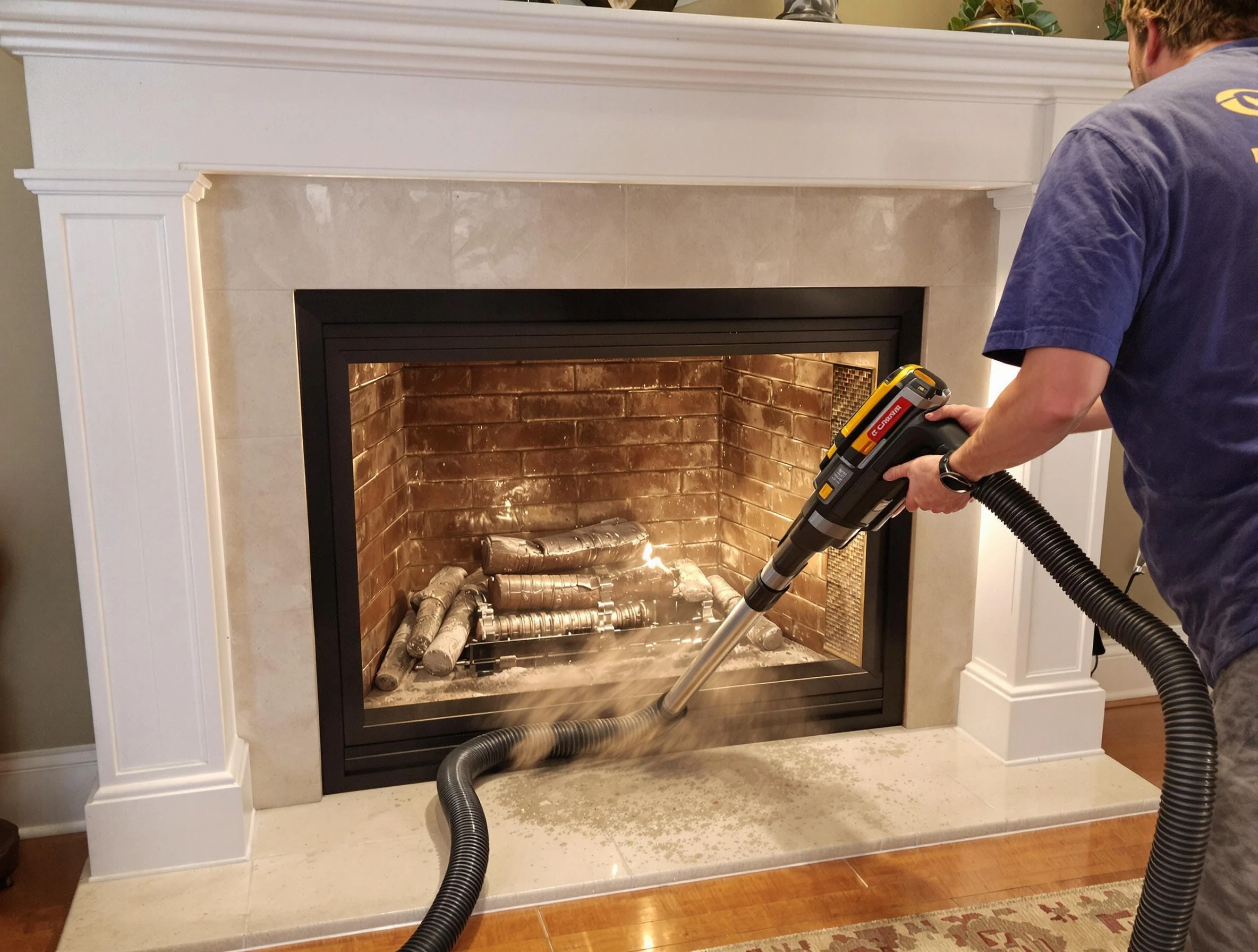 Fireplace cleaning performed by Tempe Chimney Sweep in Tempe, AZ